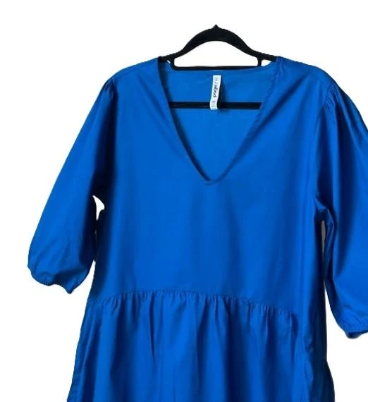 Delicioso vestido de algodón cobalto talla 40 – photo 5